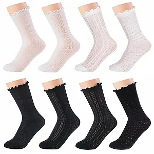 Шкарпетки з рюшами Demen, 8 пар, для жінок, один розмір - Фото 1