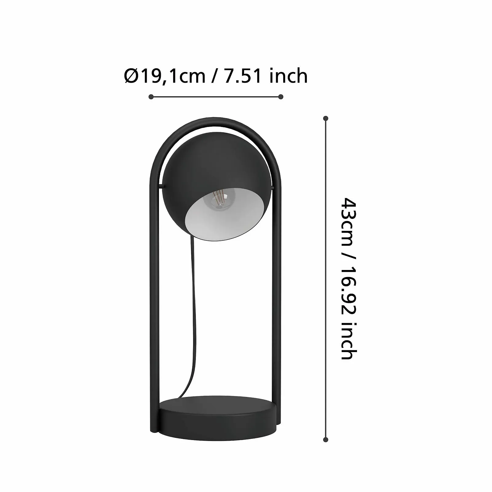 Настільна лампа EGLO Murnia E14 чорно-біла, фото №5