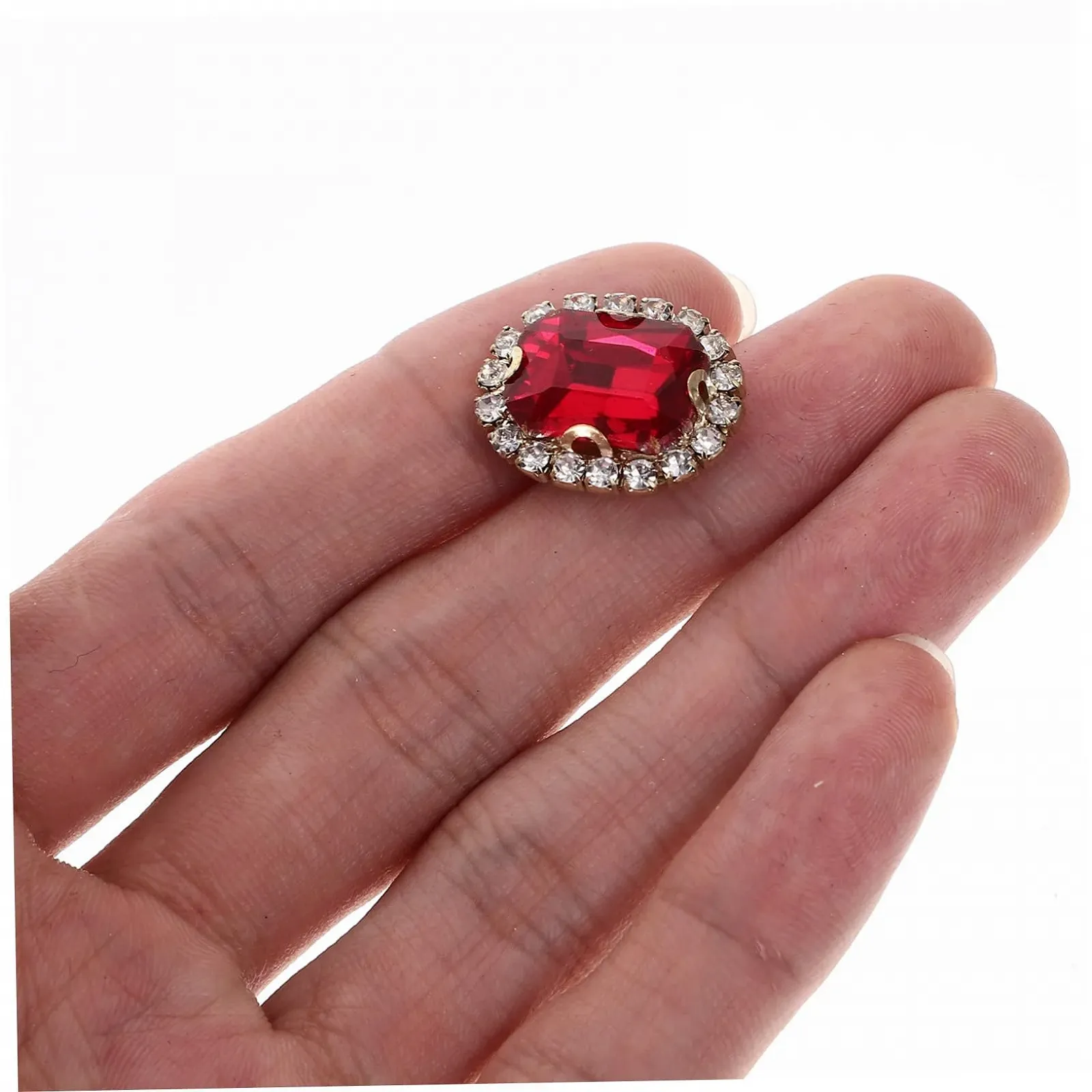 Стрази LALAFINA 20 шт., маленькі, пришивні, для прикраси одягу, сумок та весільних суконь, матеріали для рукоділля, яскраво-червоні, фото №3