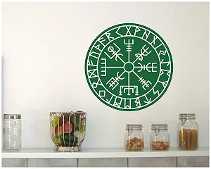 Наклейка на стіну Samunshi Vegvisir 70 x 70 см Aubergine synthetic.ua - Фото 1