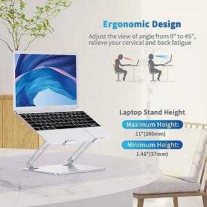 Підставка для ноутбука Gokeda, ергономічна, алюмінієва, сумісна з MacBook Air/Pro, Dell, HP, Lenovo, іншими ноутбуками 10-15,6 дюймів synthetic.ua - Фото 1