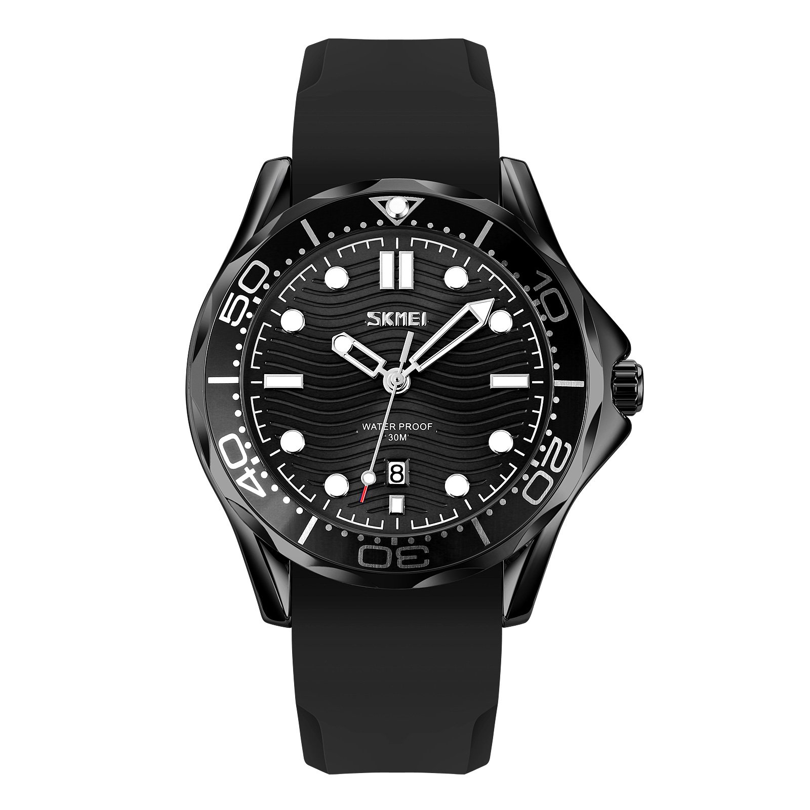 Годинник Skmei 9276 Black-Black з силіконовим ремінцем, фото №1