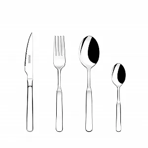 Набір столових приборів MONIX Milan, 24 предмети, ніж для стейка, нержавіюча сталь 18/10, сучасний дизайн, полірована обробка, товщина 2 мм (на 6 персон) ціна на synthetic.ua - Фото 1 Набір столових приборів MONIX Milan, 24 предмети, ніж для стейка, нержавіюча сталь 18/10, сучасний дизайн, полірована обробка, товщина 2 мм (на 6 персон) synthetic.ua - Фото 1