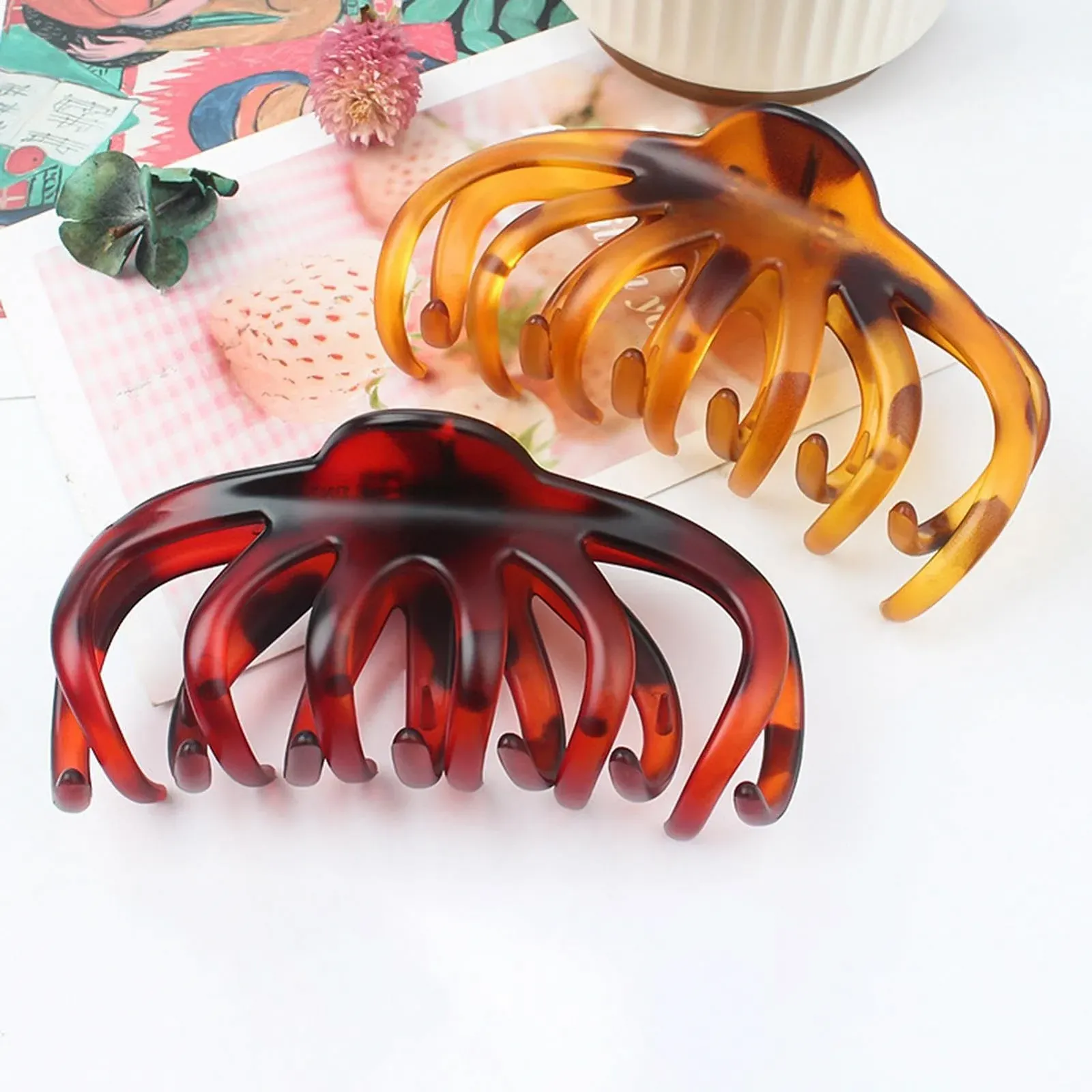 Великі Заколки для Волосся - Заколка-Краб Восьминіг Леопардова, фото №6 Великі Заколки для Волосся - Заколка-Краб Восьминіг Леопардова, фото №6