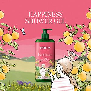 Гель для душу WELEDA Bio Happiness XXL веганський з ароматом грейпфрута, мандарина та лайма з дозатором 400 мл synthetic.ua - Фото 1