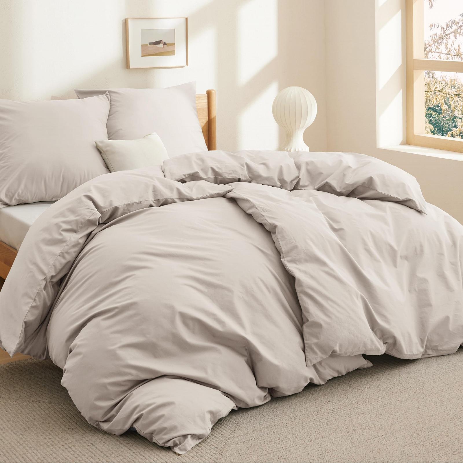 Постельное белье BEDSURE Хлопок 135 x 200 см, комплект из 4 предметов, бежевый, фото №6