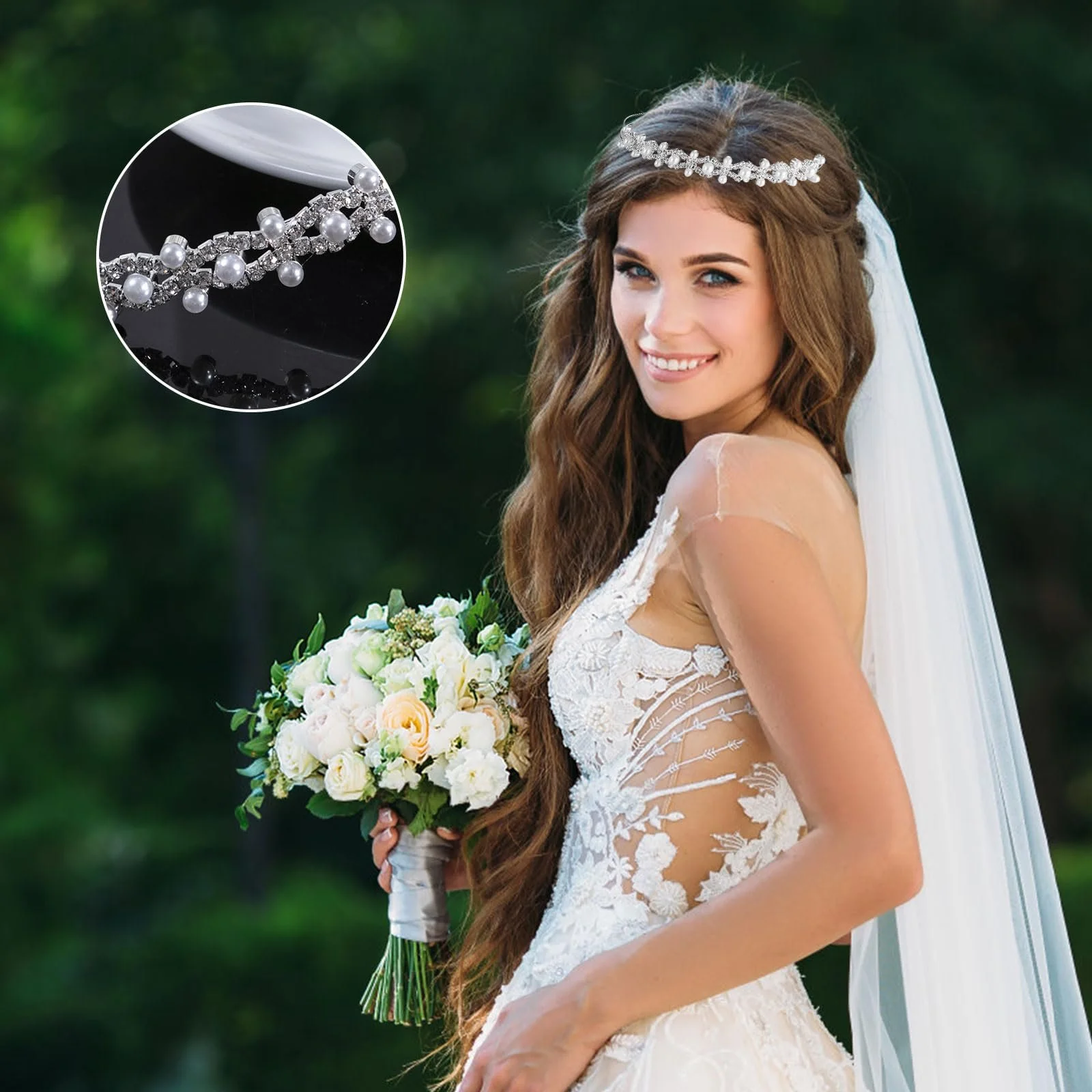 Обруч Набір з 2 шт. Штучні перли, фото №4