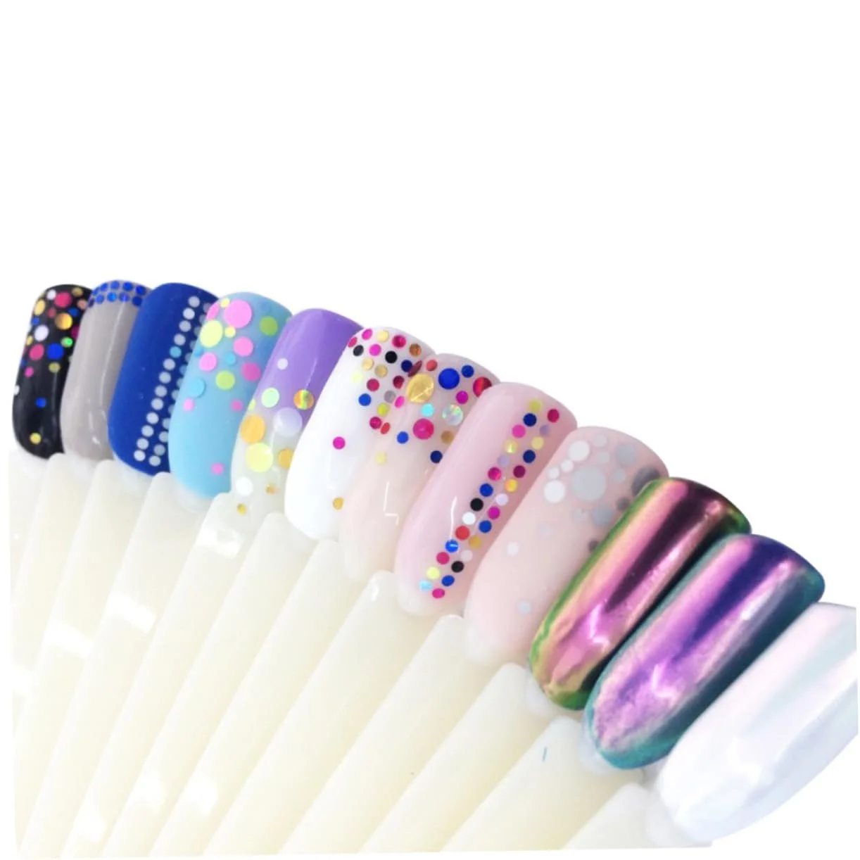 Тонкі круглі блискітки для нігтів Різнокольорові, фото №9