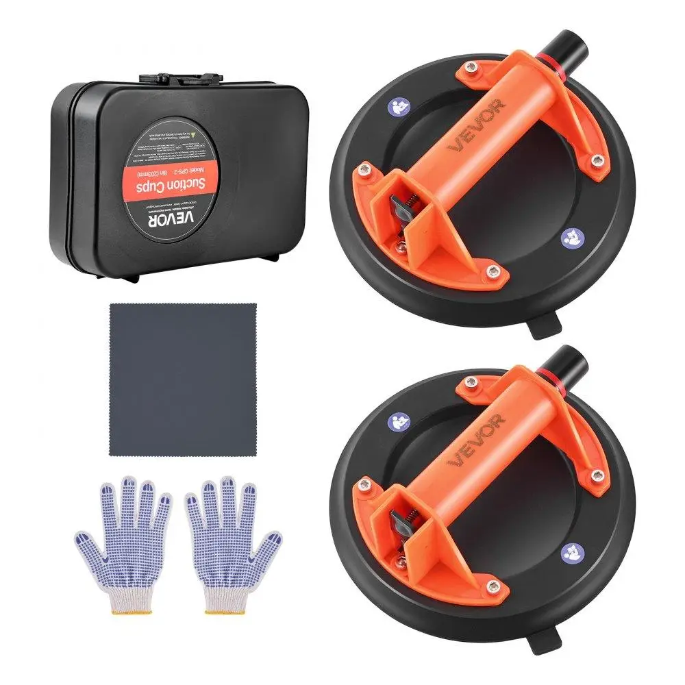 Вакуумна присоска для плитки та скла VEVOR GPS-1 / 203мм -2шт / Чорний - помаранчевий, фото №1