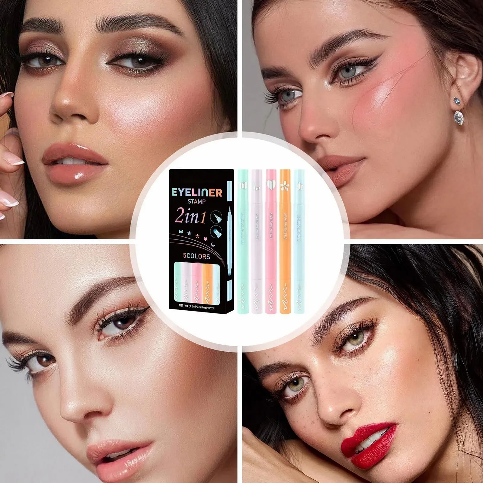 Підводка FmtwPhn Рідка Кольорова Star Moon Heart Flower Подвійний, фото №4 Підводка FmtwPhn Рідка Кольорова Star Moon Heart Flower Подвійний, фото №4