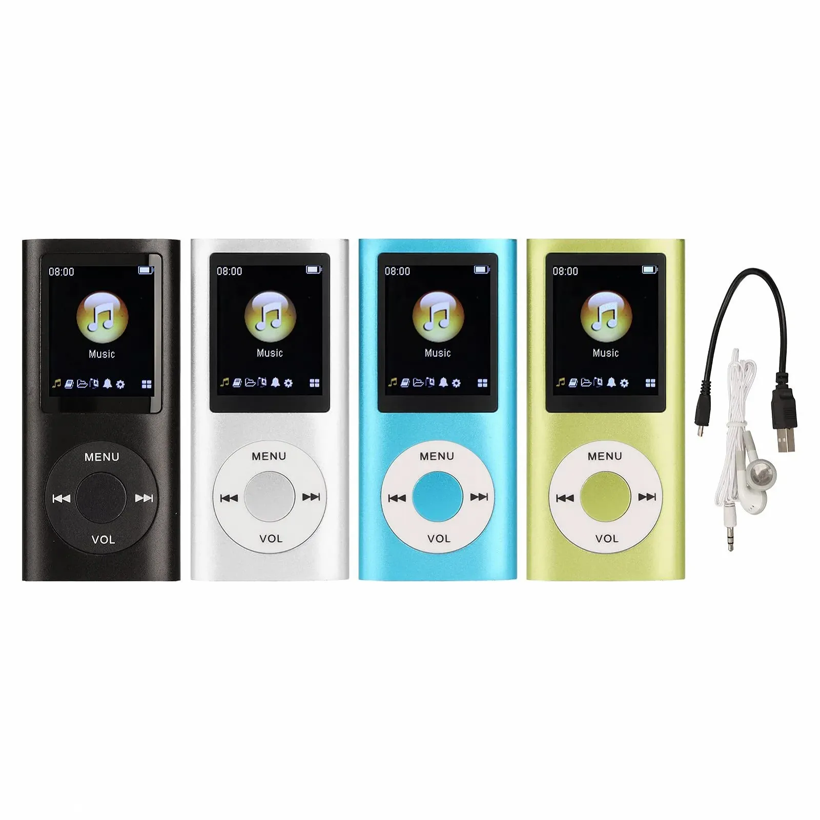 MP3-плеер Bewinner TF Card до 64 ГБ, цифровой 1,8-дюймовый LCD экран, портативный HiFi с Lossless Sound и динамиком Синий, фото №9