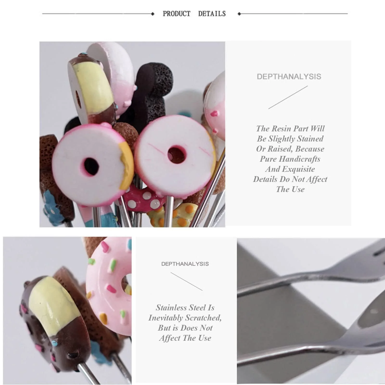 Набір з 6 кавових ложок з нержавіючої сталі, милі мультяшні маленькі, фото №3 Набір з 6 кавових ложок з нержавіючої сталі, милі мультяшні маленькі, фото №3