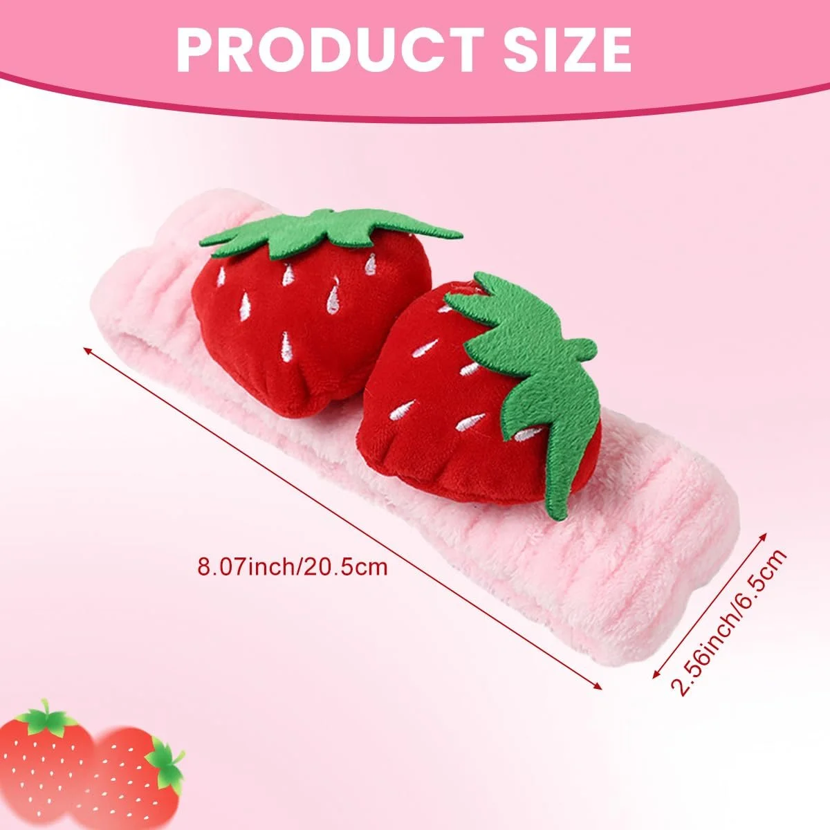 Пов'язка на голову Полуниця Рожевий, 2 шт, фото №2