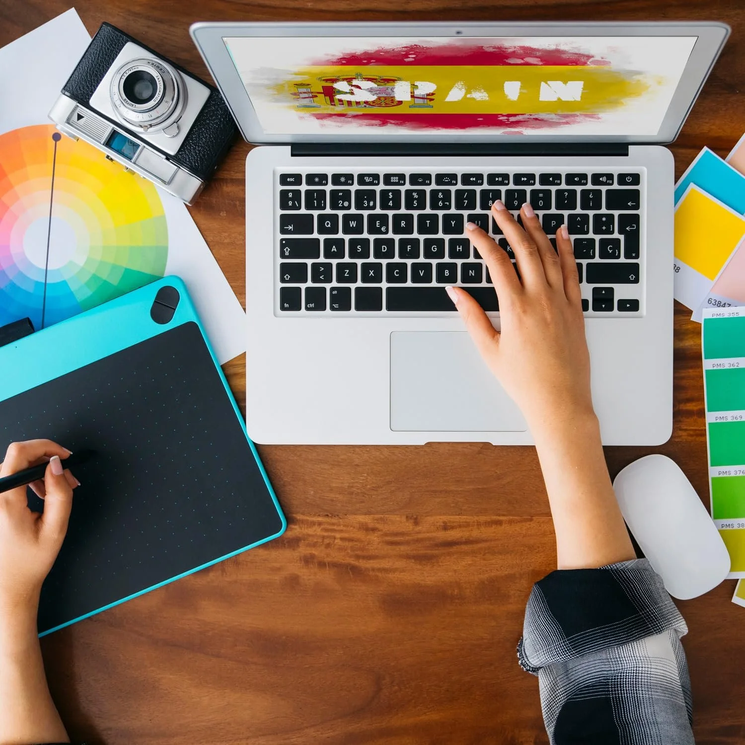 Скарбничка Spain Flag дерев'яна у вінтажному стилі, фото №8