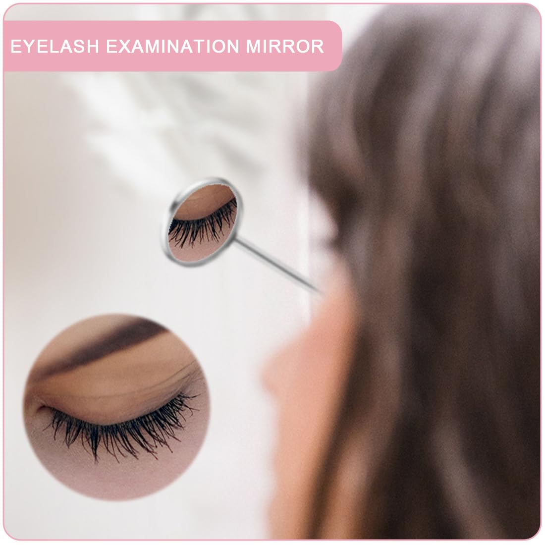 Дзеркало для вій Square Pack of 2 Portable Eyelash Extensions Applicator Accessories Stainless Steel Removable False Eyelashes Mirror Multifunctional Mouth Examination Tools Eyelash Extension, фото №5
