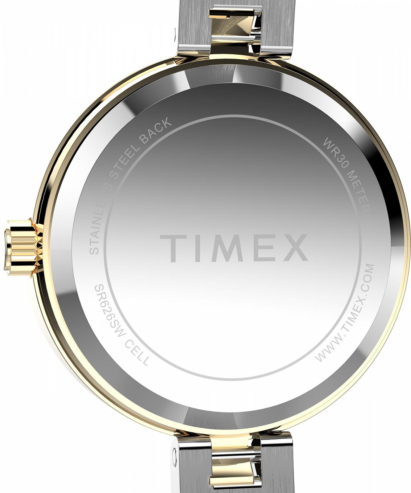 Женские часы Timex Main Street 25 мм Two Tone ремешок из сплава серебряный циферблат золотой корпус TW2W96200, фото №4