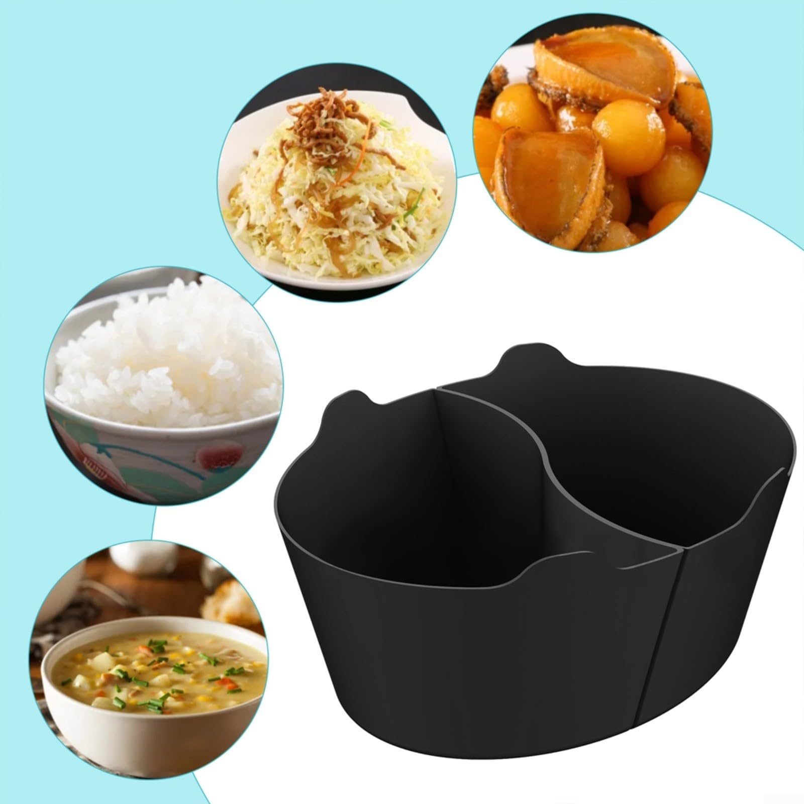 Вставка CNANRNANC Slow Cooker Food Divider для Slow Cooker на 6 Кварт Машинне Прання (Чорний), фото №3