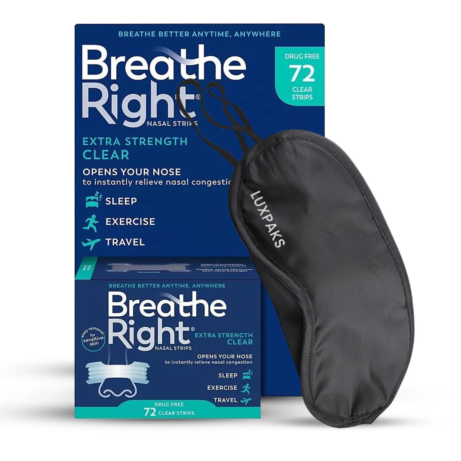 Смужки для носа Extra Strong Transparent Breathe Right, 72 шт, фото №1