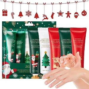 Набор рождественских кремов для рук Mini, набор мини-кремов для рук, крем для ухода за очень сухой потрескавшейся кожей рук, подарок на день рождения для женщин/мамы, 5 шт - Фото 1