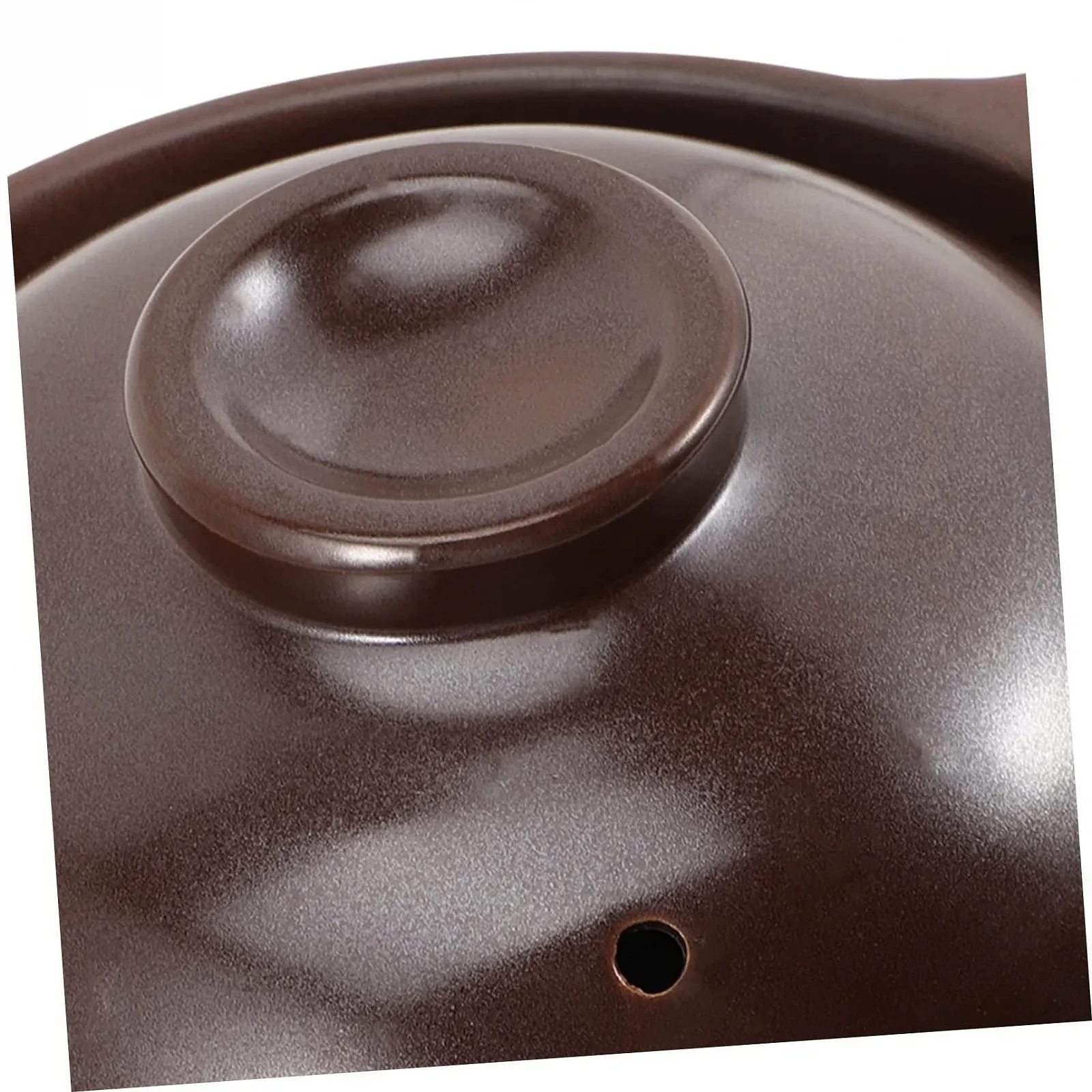 Горщик глиняний з кришкою малий розмір термостійкий для супів та каш коричневий, фото №8