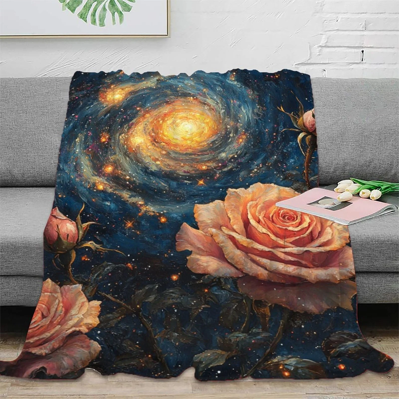 Покривало GAOYUCHUN Space Roses, 3D Друк, Пухнаста, фото №2