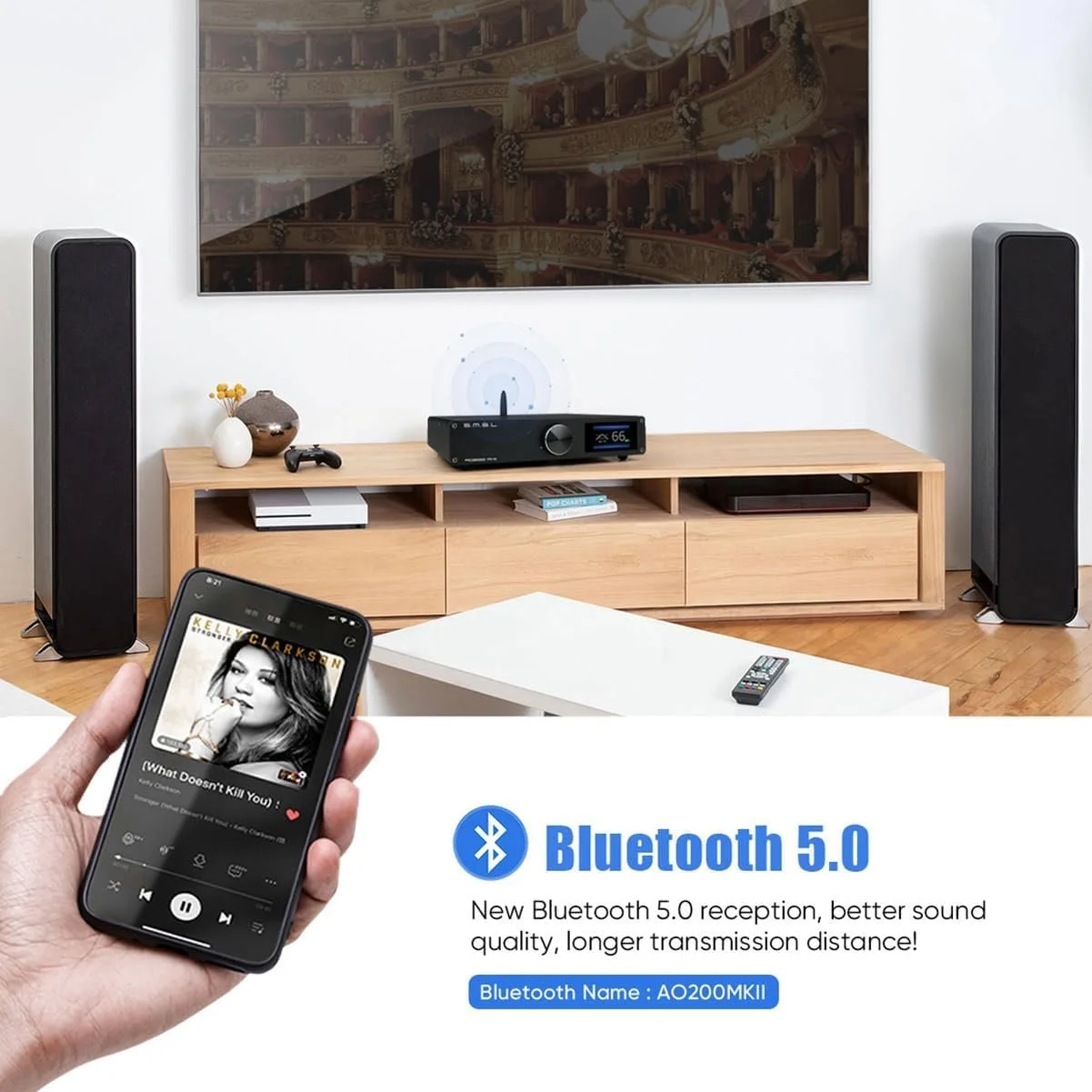 Усилитель класса D S.M.S.L AO200-MKII / 160 Вт x 2 (4 Ом) / XLR/RCA / BT 5.0 / 2.1 канал / Черный, фото №4 Усилитель класса D S.M.S.L AO200-MKII / 160 Вт x 2 (4 Ом) / XLR/RCA / BT 5.0 / 2.1 канал / Черный, фото №4