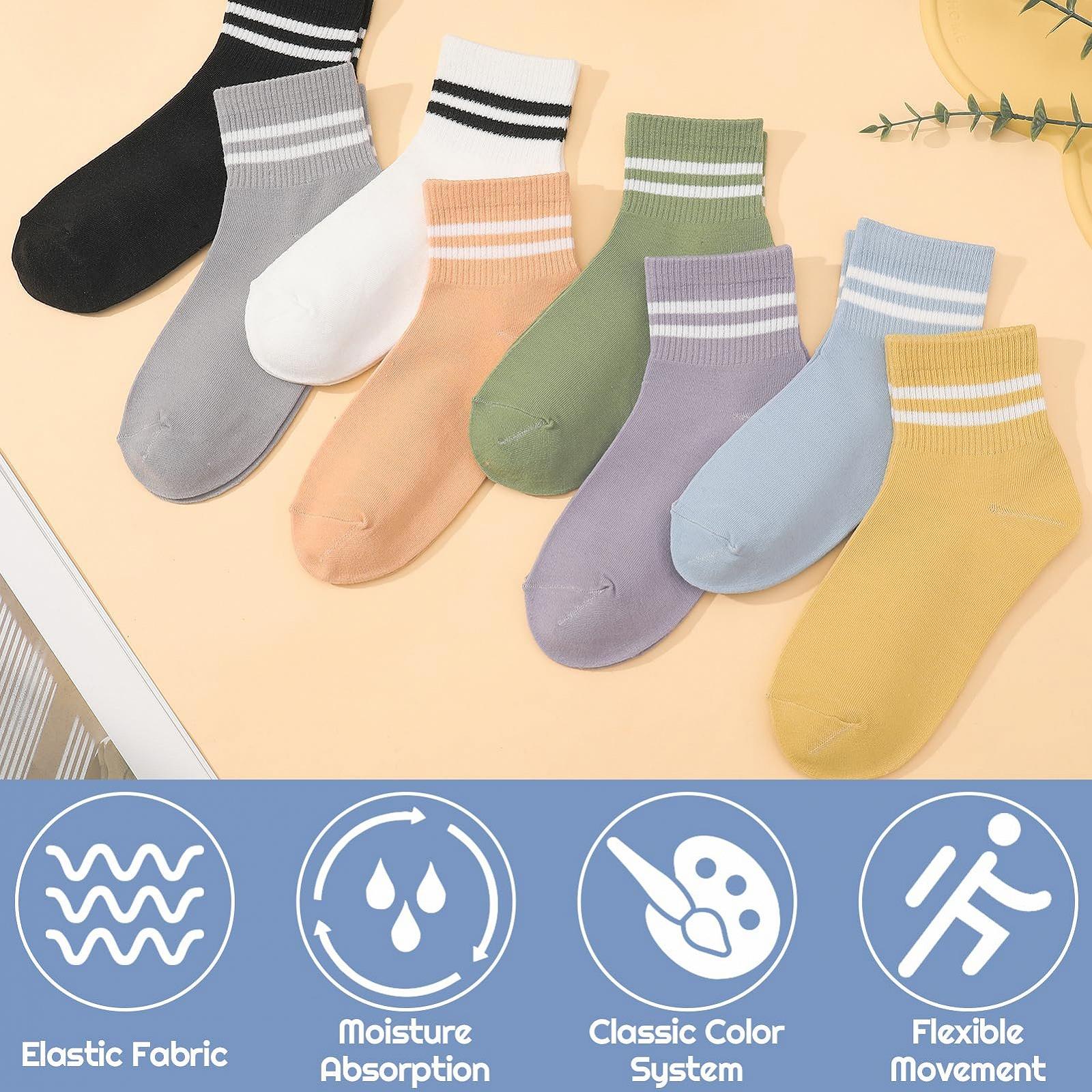 Носки Полосатые Хлопковые Спортивные Теннисные 36-40, разноцветные, универсальный размер, фото №3