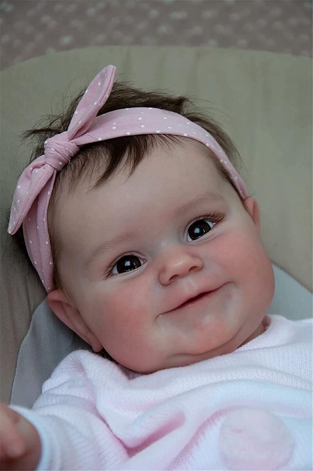 Лялька Bebe Reborn Maddie 50 см Новонароджена дівчинка М'який дотик з ручним волосям Висока якість Ручна робота, фото №2