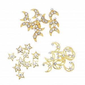 Металеві прикраси для нігтів Ipetboom Зірка та Місяць - Фото 1