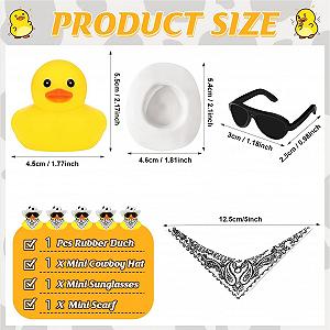 Игрушка для ванны Утка Dunch Cowboy Ducks Western со шляпой, солнцезащитными очками, разноцветная synthetic.ua - Фото 1