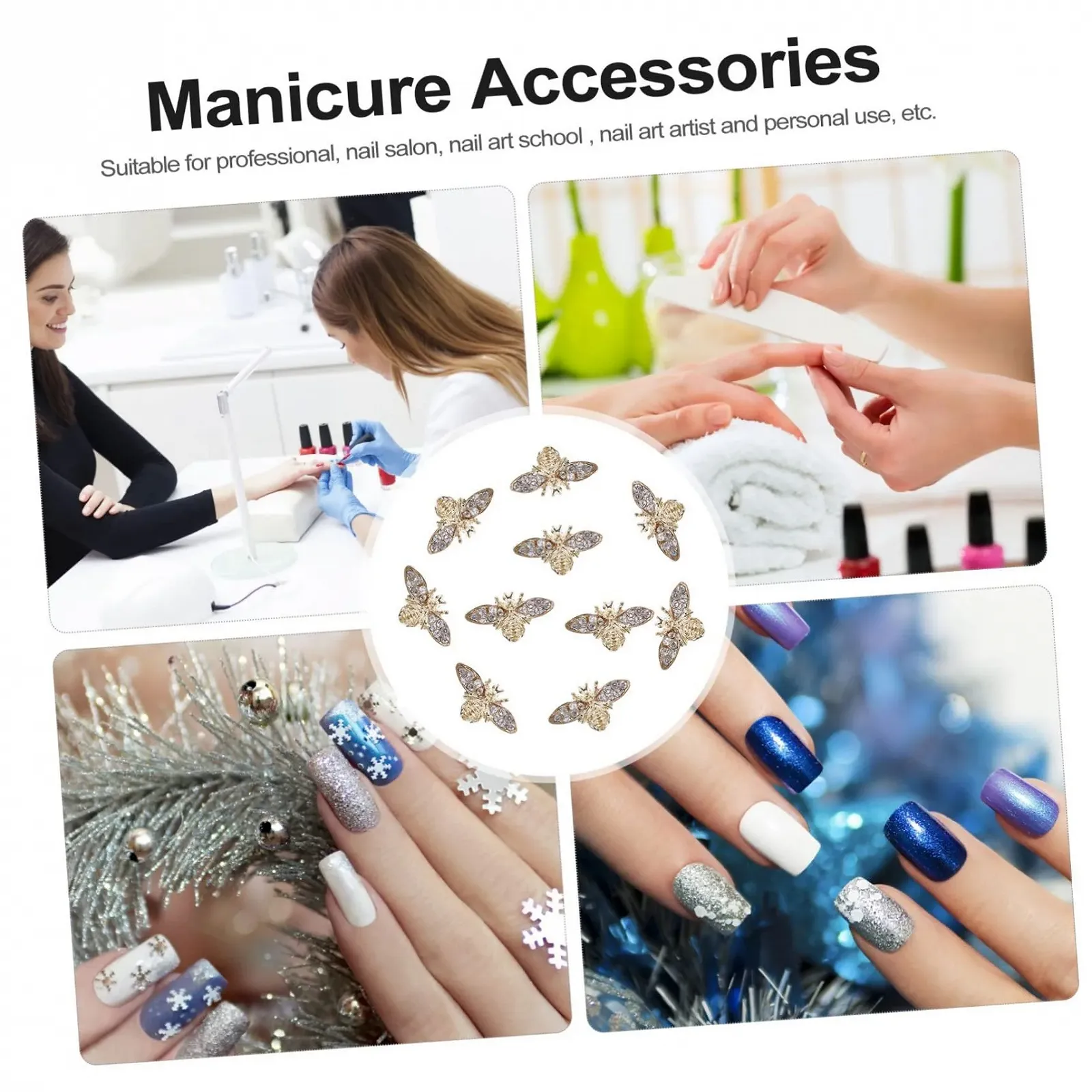 3D Декор для ногтей Пчелы 10 шт, сплав, материал для маникюра, украшения для ногтей для вечеринок и повседневного использования, фото №3 3D Декор для ногтей Пчелы 10 шт, сплав, материал для маникюра, украшения для ногтей для вечеринок и повседневного использования, фото №3