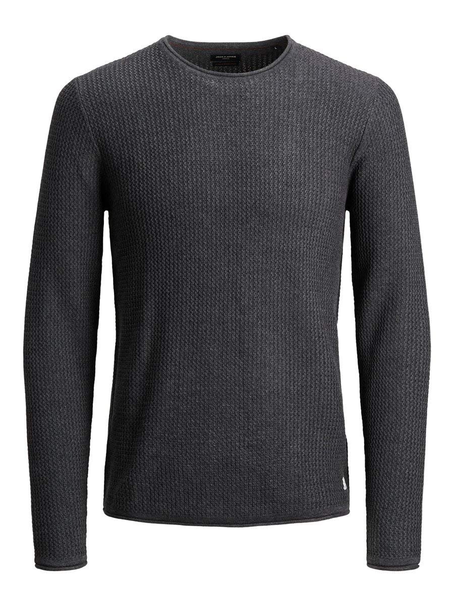 Мужской вязаный джемпер JACK & JONES Однотонный вязаный джемпер, фото №1