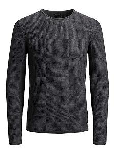 Чоловічий в'язаний джемпер JACK & JONES Однотонний в'язаний джемпер - Фото 1