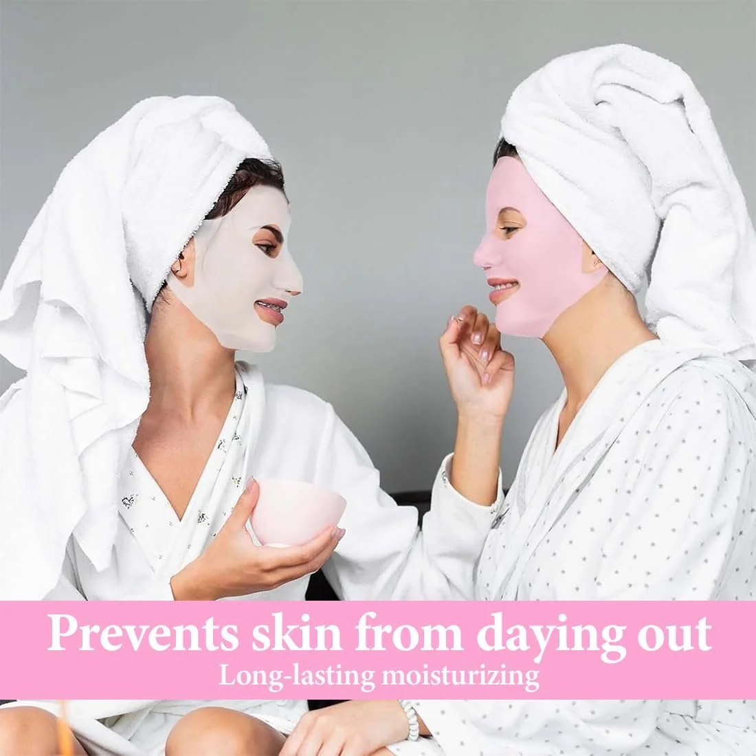 Маска для лица SexxLady 2 шт., многоразовая силиконовая маска, паровая маска для лица, водонепроницаемая маска для увлажнения лица, фото №4