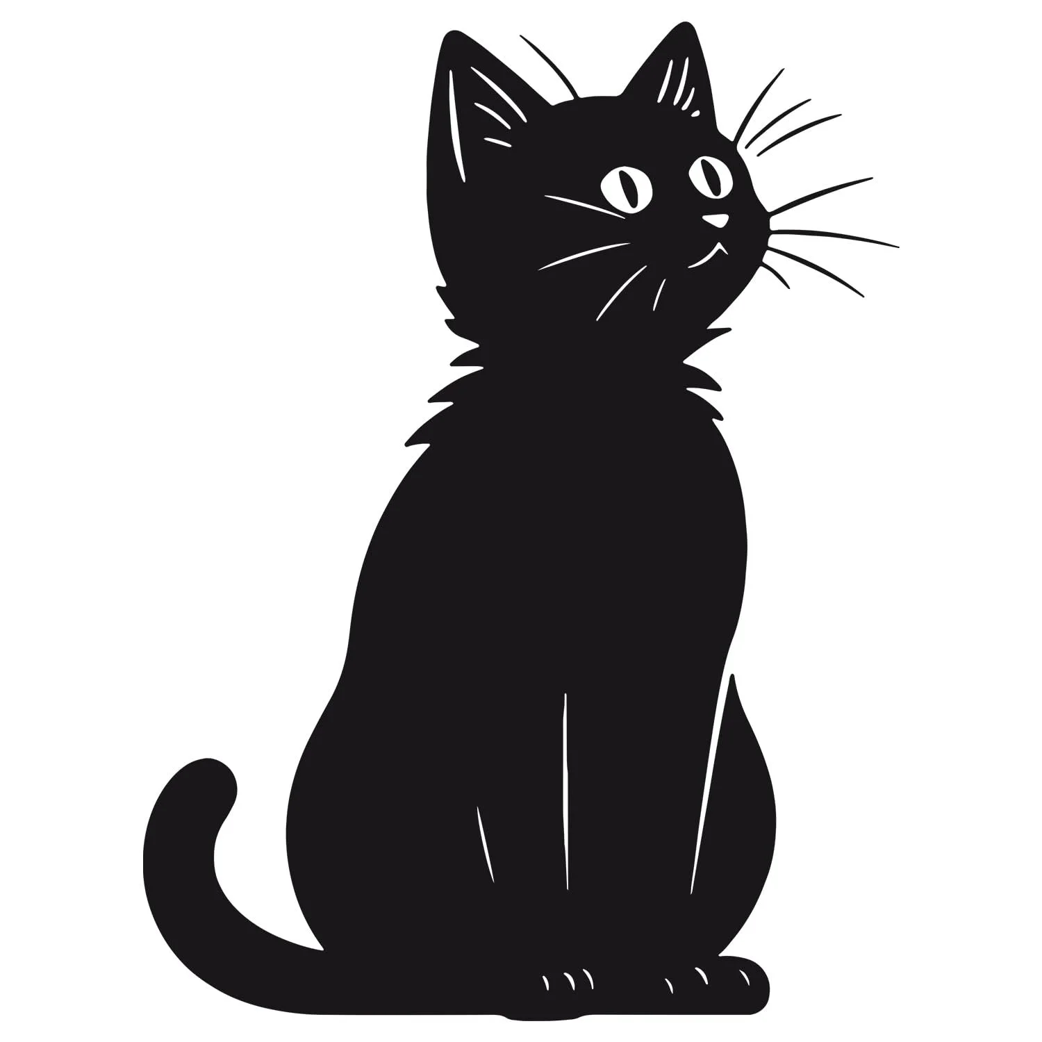 Наклейка на стену GRAZDesign Cat Sitting Виниловая пленка 40 x 30 см Черный, фото №2