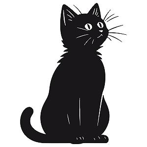 Наклейка на стіну GRAZDesign Cat Sitting Вінілова плівка 40 x 30 см Чорний synthetic.ua - Фото 1