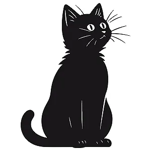 Наклейка на стіну GRAZDesign Cat Sitting Вінілова плівка 40 x 30 см Чорний synthetic.ua - Фото 1