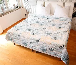 Покрывало Mediablue Лоскутное одеяло Фланель Двусторонний дизайн Клетчатый стеганый плед Двуспальная кровать 220 x 240 см (Дизайн 19) - Фото 1