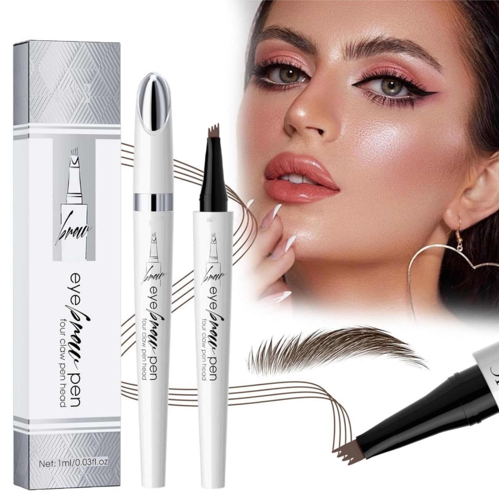 Олівець для брів 3D Microblading Водостійкий 02# Темно-коричневий, фото №1