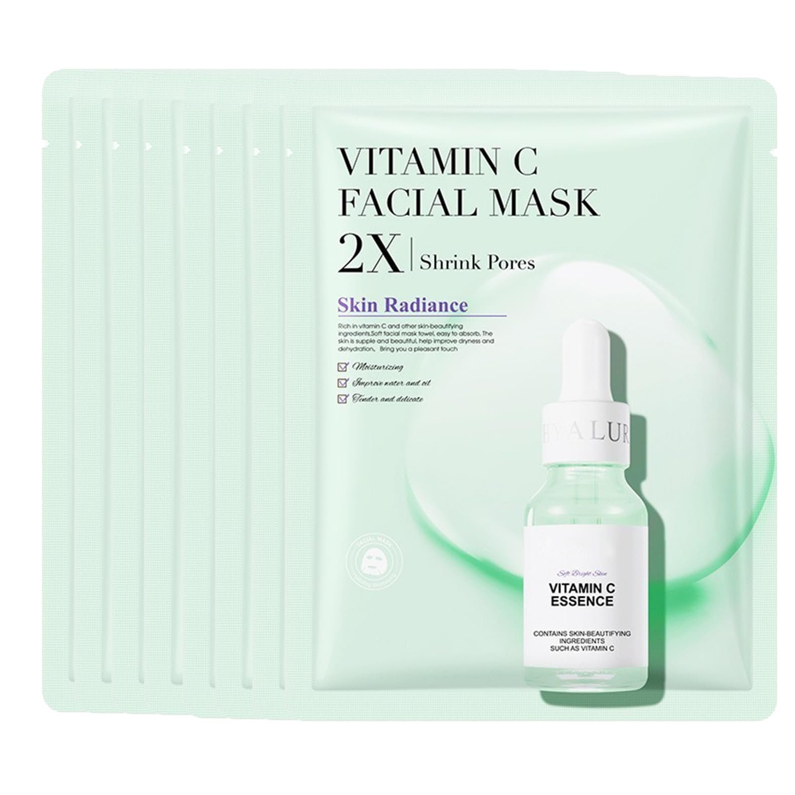 Гелева маска з вітаміном C 8 шт. Зволожуюча тканинна маска з гіалуроновою кислотою, фото №1