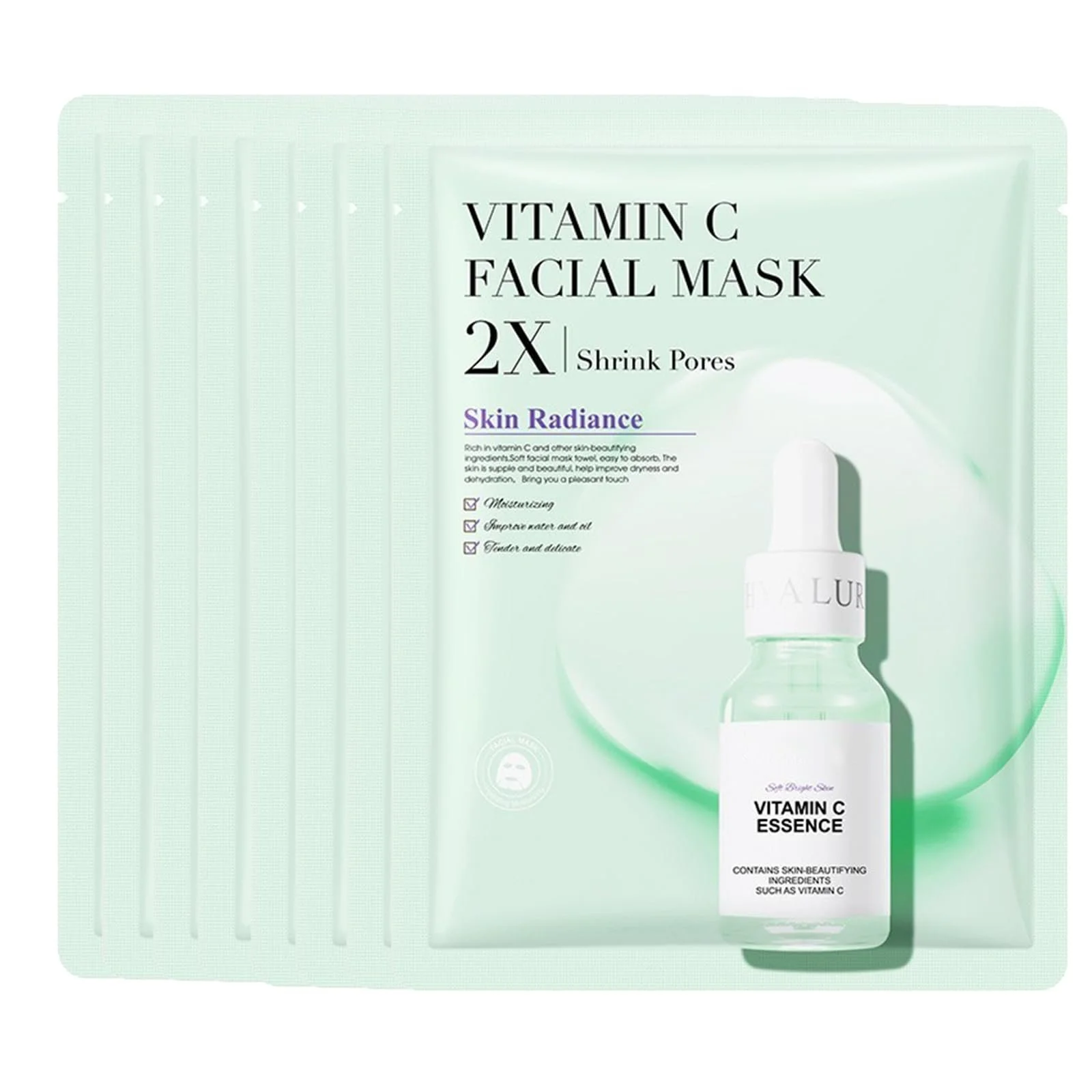 Гелева маска з вітаміном C 8 шт. Зволожуюча тканинна маска з гіалуроновою кислотою, фото №1