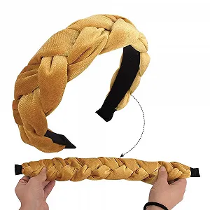 Обруч плетений для жінок Velvet Knotted Elastic Criss Cross Wine Red synthetic.ua - Фото 1