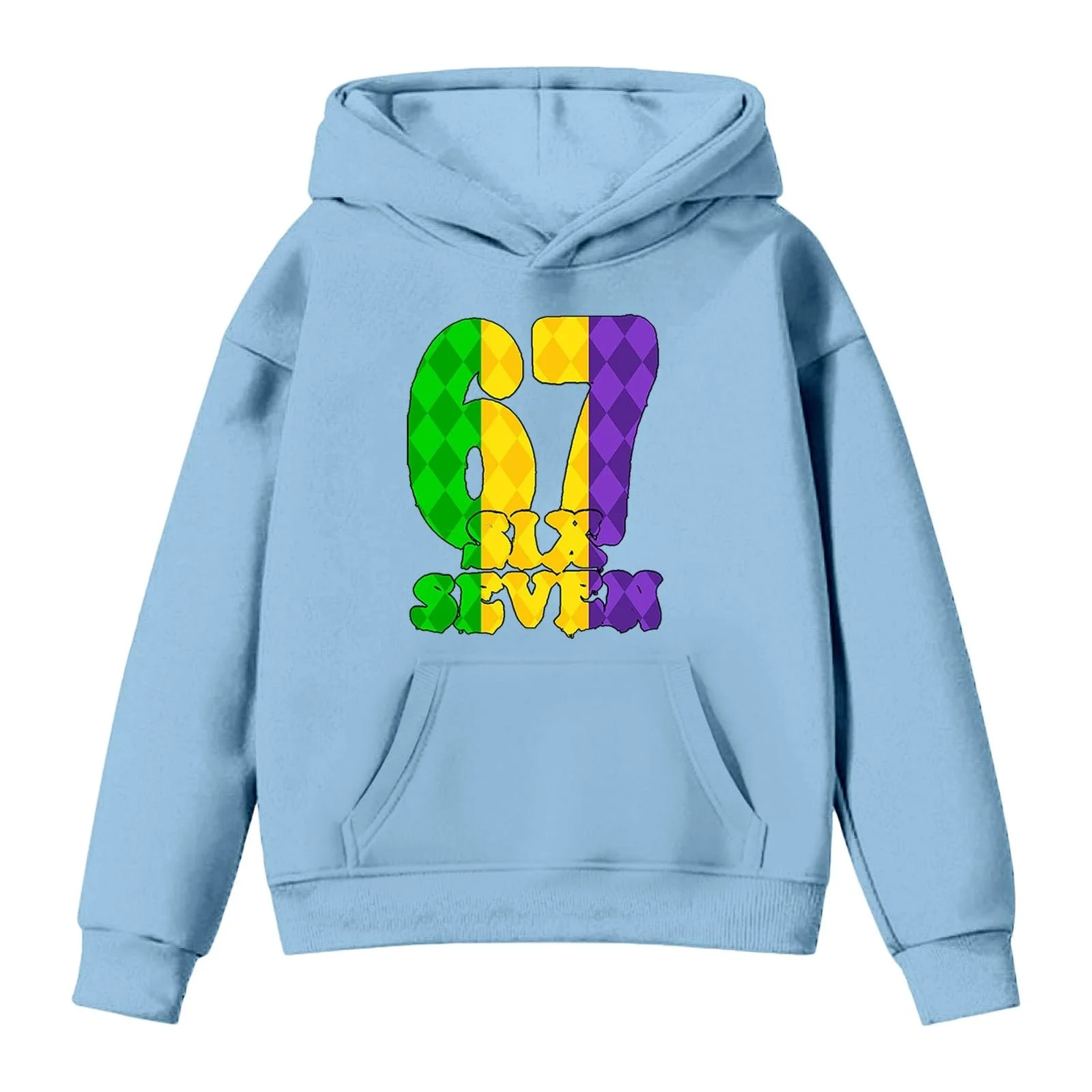 Худі 67 з карнавальним візерунком та дівчаток, м’який флісовий пуловер для дітей, фото №1