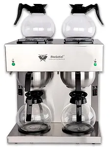 Профессиональная капельная кофеварка Beeketal BGK-4GK Gastro Duo 4 стеклянных кувшина 1,7 л 4 нагревательные пластины 2х2020 Вт Нержавеющая сталь synthetic.ua - Фото 1