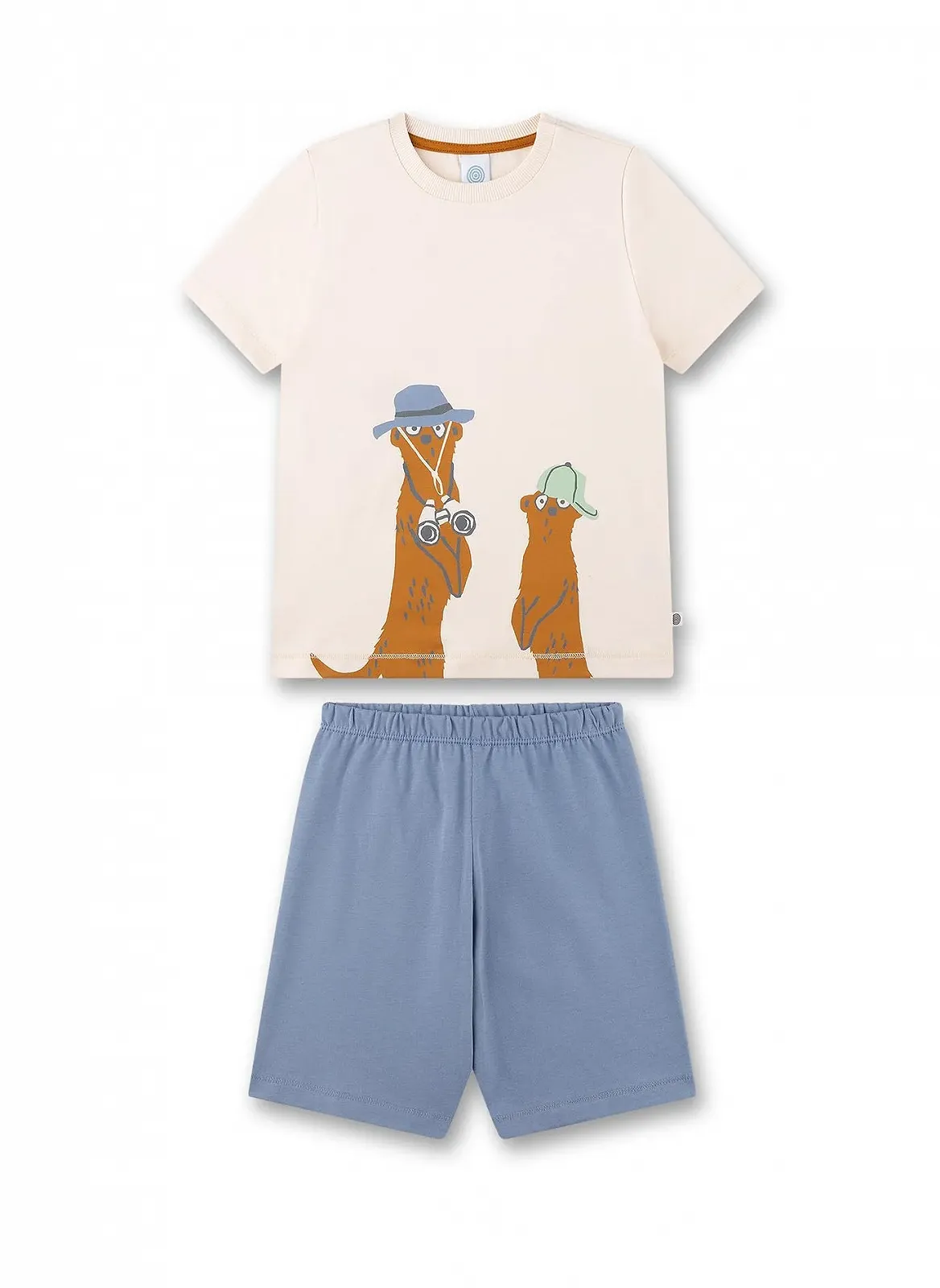 Комплект піжамний Sanetta для хлопчиків Шорти Бежевий, фото №1