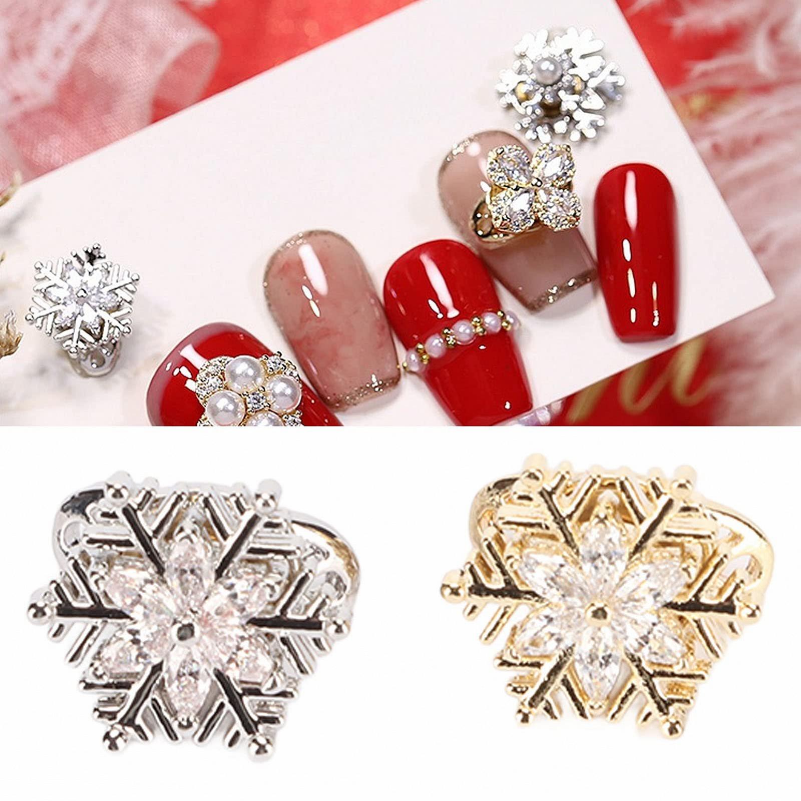 Сніжинка, 3D, для різдвяного манікюру, фото №6