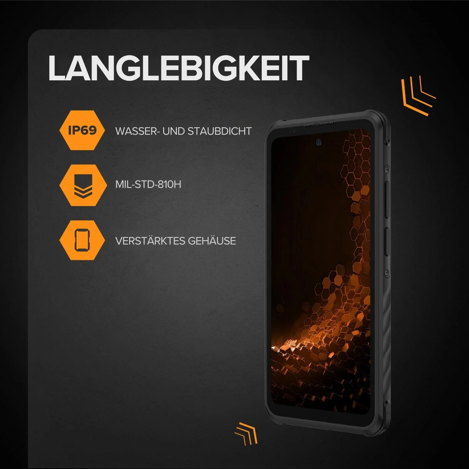 Смартфон Hammer Iron 6 5G 6GB/128GB 6.56-дюймовий 120Hz IP69 6050mAh NFC Чорний, фото №2