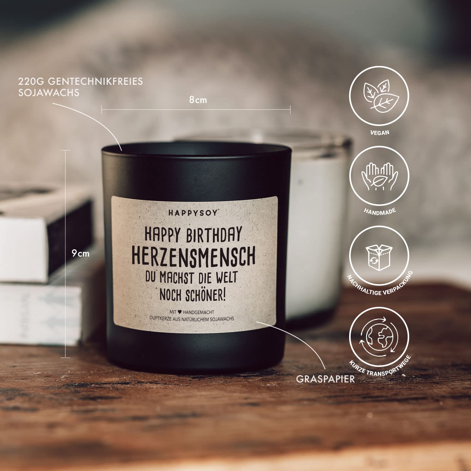 Ароматизированная свеча HAPPYSOY Happy Birthday в стекле с надписью, фото №4 Ароматизированная свеча HAPPYSOY Happy Birthday в стекле с надписью, фото №4