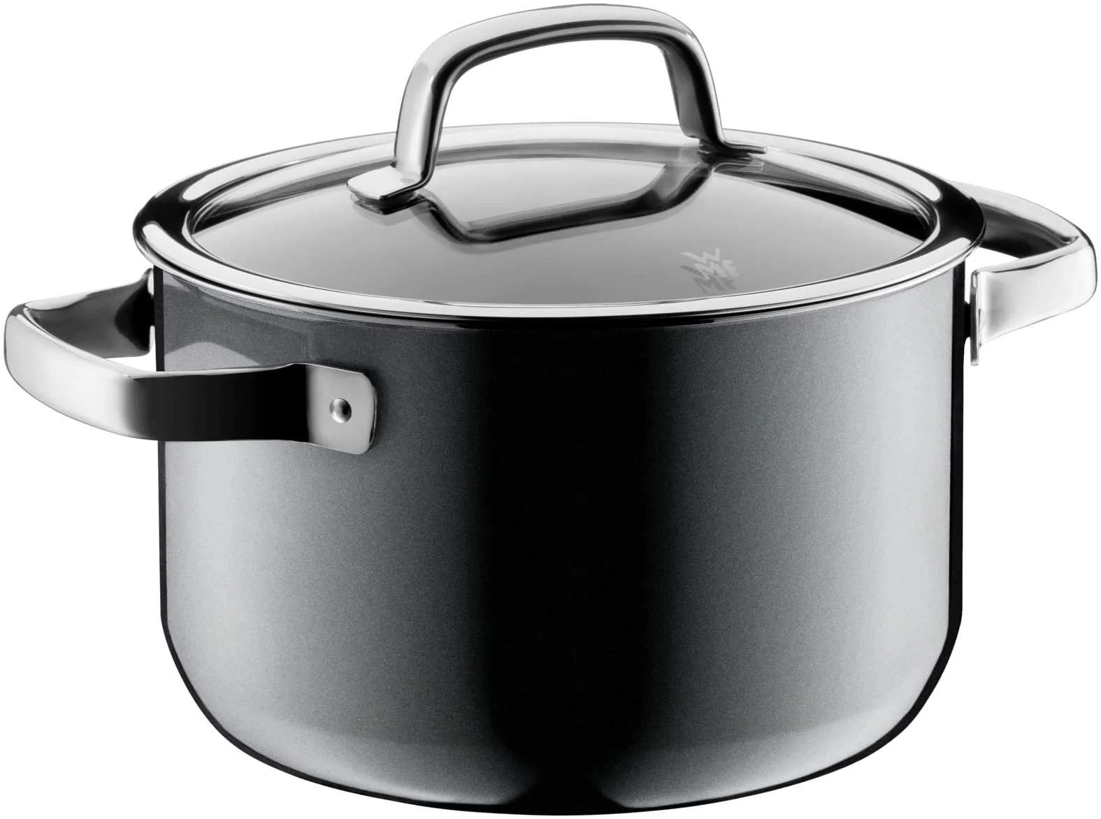 Каструля WMF Fusiontec Mineral 20 см 3,7 л зі скляною кришкою керамічна стійка до подряпин Сіра, фото №1