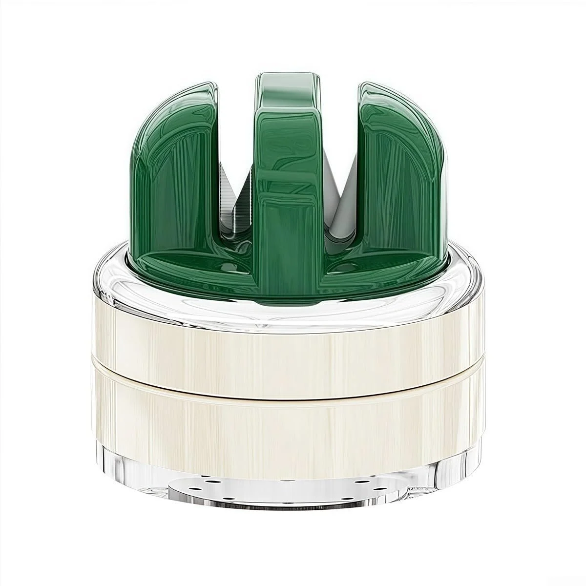 Точилка для ножів ручна з вакуумною присоскою та 2 слотами зелена, фото №1